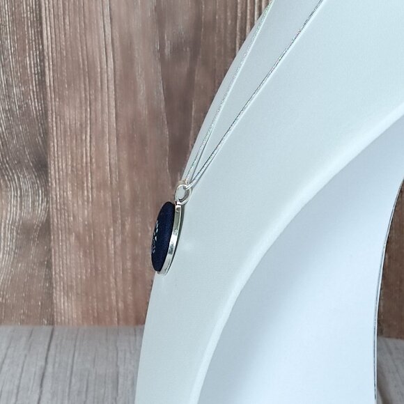 "Pupava" UNESCO Heritage "Modrotlač" Blueprint Necklace - Artisan Crafted - Picture 2 of 6